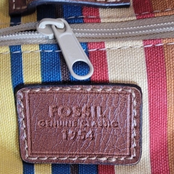 Fossil Mini Rattan and Leather Hand Held Summer Vacation Handbag - Picture 9 of 12